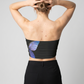 A black strapless tube top featuring a striking oversized blue butterfly wing graphic for a bold, artistic look.